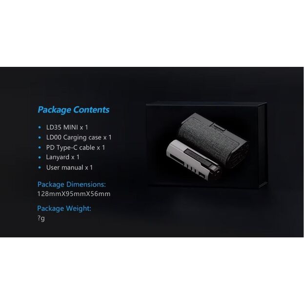 IMALENT LD35 uzlādējams EDC lukturītis 1200lm luksusa komplekts