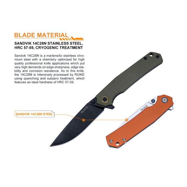 Ruike P801-G knife, green