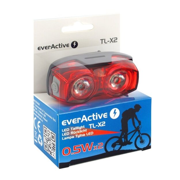 Aizmugurējais velosipēdu lukturis everActive TL-X2
