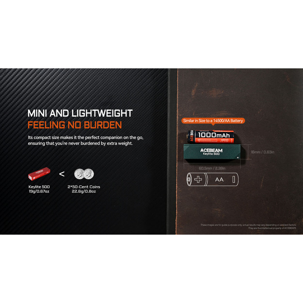 Acebeam Keylite 500 USB-C Red Flashlight