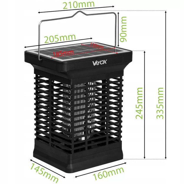 VAYOX kukaiņu slazds ar saules bateriju IKV-200