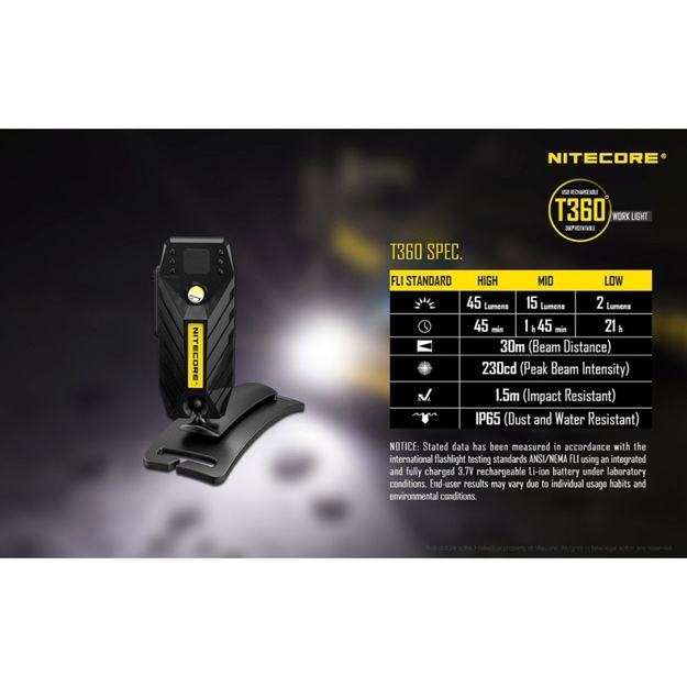 Nitecore T360 galvos žibintuvėlis