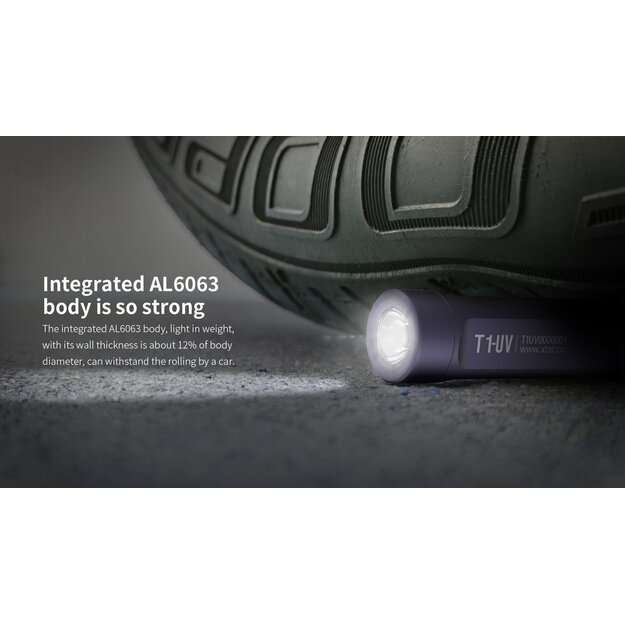 Xtar T1 balts un UV uzlādējams LED atslēgu piekariņa kabatas lukturītis