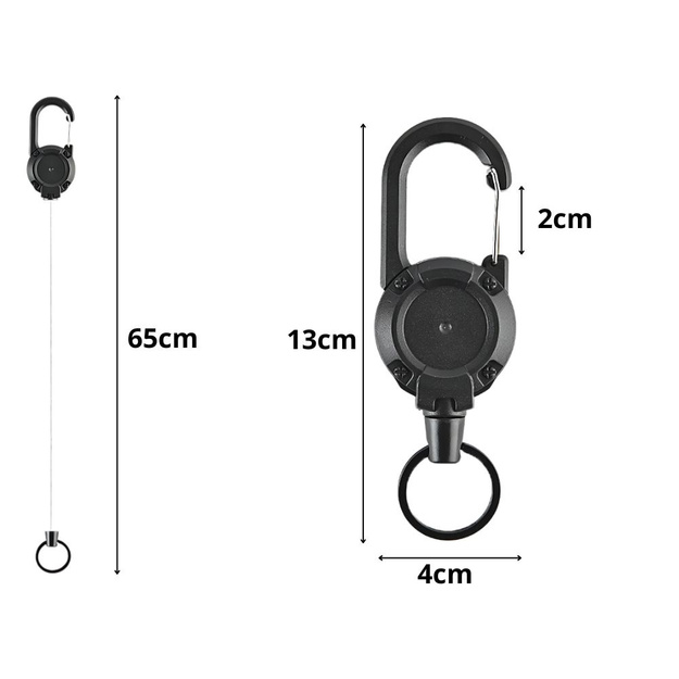 Atslēgu gredzena ievilcējs ar karabīni