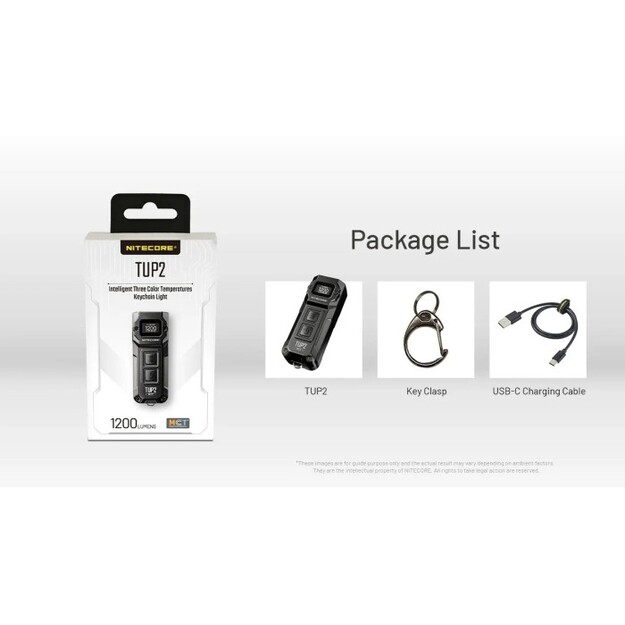 Nitecore TUP2 Lukturītis 1200 lm, MCT, OLED Melns