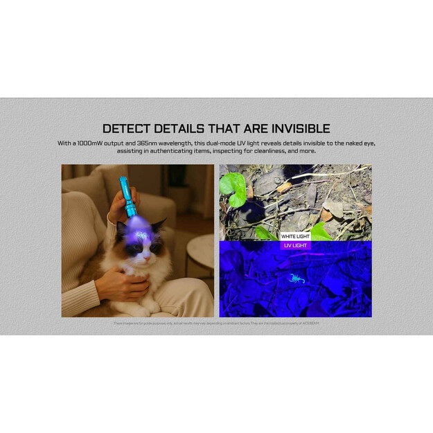 Acebeam K1 lukturītis ar UV gaismu un lāzera rādītāju, zils