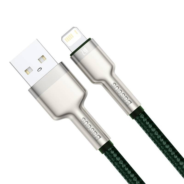 USB cable for Lightning Baseus Cafule, 2.4A, 1m (green)