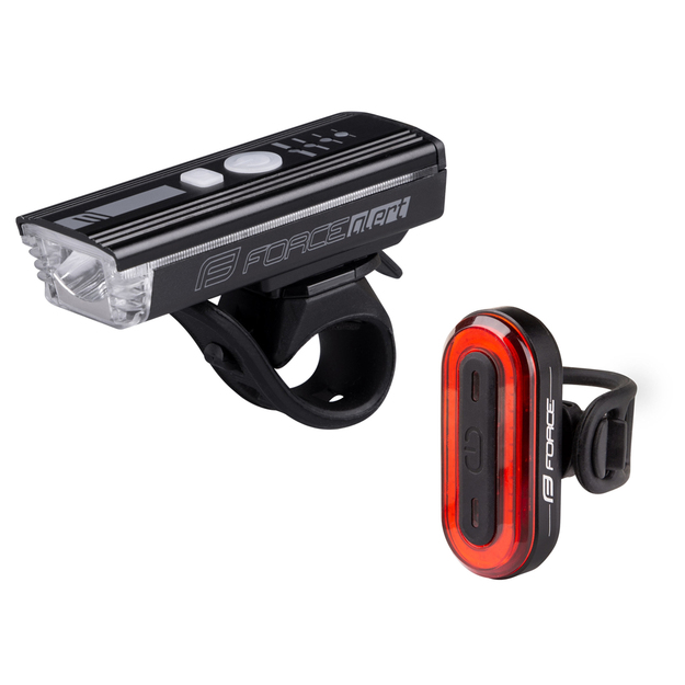 FORCE Futuro headlight kit, USB rechargeable (black)