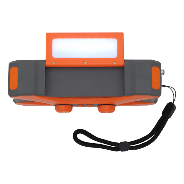 Avārijas radio ar lukturi, LED lampu, SOS un 10000 mAh ārējo akumulatoru &ndash; oranžs