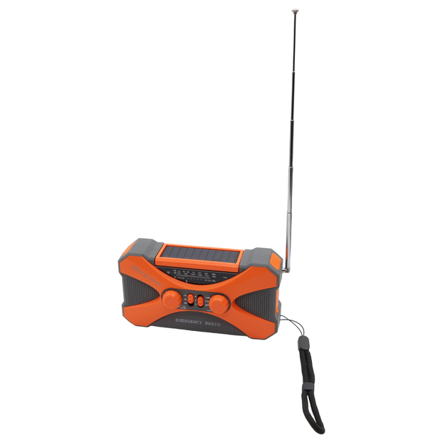 Avārijas radio ar lukturi, LED lampu, SOS un 10000 mAh ārējo akumulatoru &ndash; oranžs