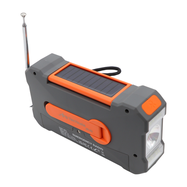 Avārijas radio ar lukturi, LED lampu, SOS un 10000 mAh ārējo akumulatoru &ndash; oranžs