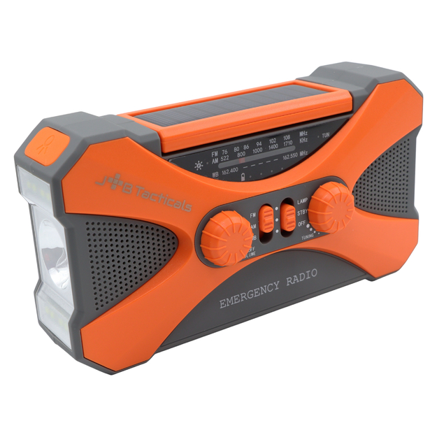 Avārijas radio ar lukturi, LED lampu, SOS un 10000 mAh ārējo akumulatoru &ndash; oranžs