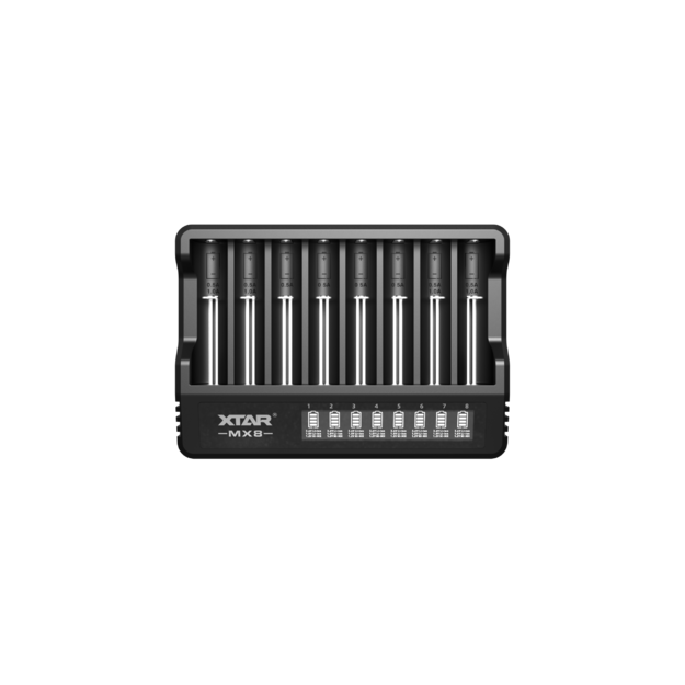 Xtar MX8 &ndash; универсальное зарядное устройство для литий-ионных аккумуляторов 1,5 В  3,6-3,7 В и никель-металлгидридных аккумуляторов 1,2 В.