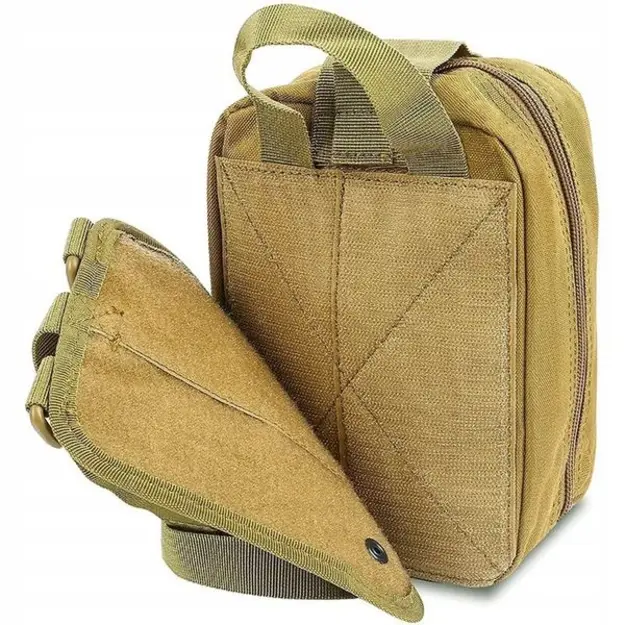 Taktiskā pirmās palīdzības aptieciņas soma ar MOLLE sistēmu, stiprināma pie jostas