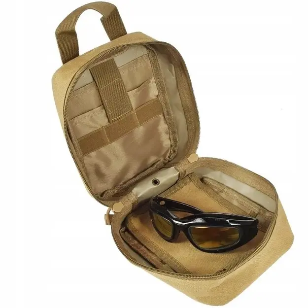 Taktiskā pirmās palīdzības aptieciņas soma ar MOLLE sistēmu, stiprināma pie jostas