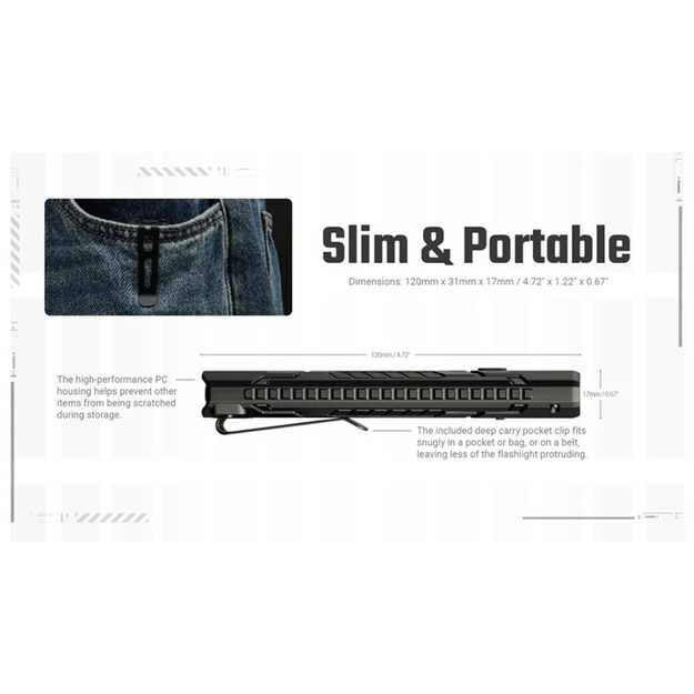 Nitecore EDC07 flashlight 1500lm, MCT, Black