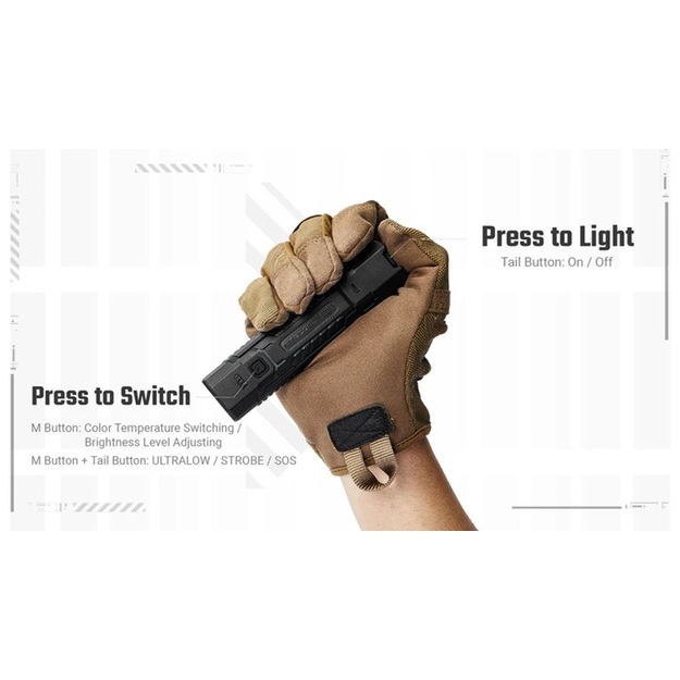 Nitecore EDC07 flashlight 1500lm, MCT, Black