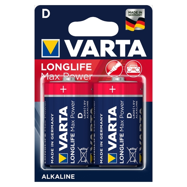 LR20 baterija Longlife Max Power D (2gab) VARTA 4720