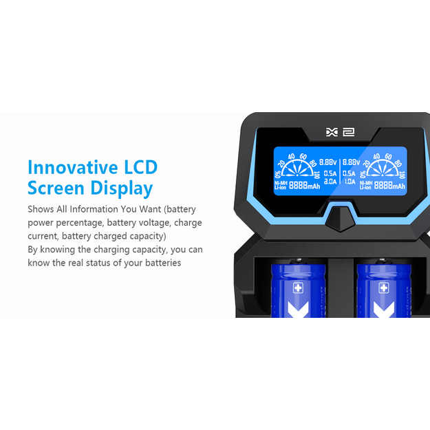 XTAR X2 akumulatora lādētājs