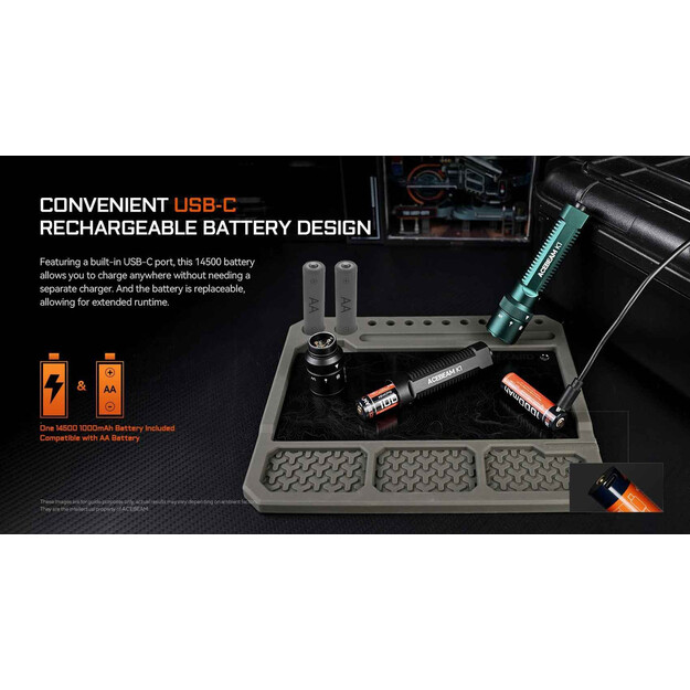 Acebeam K1 lukturis ar UV gaismu un lāzera rādītāju