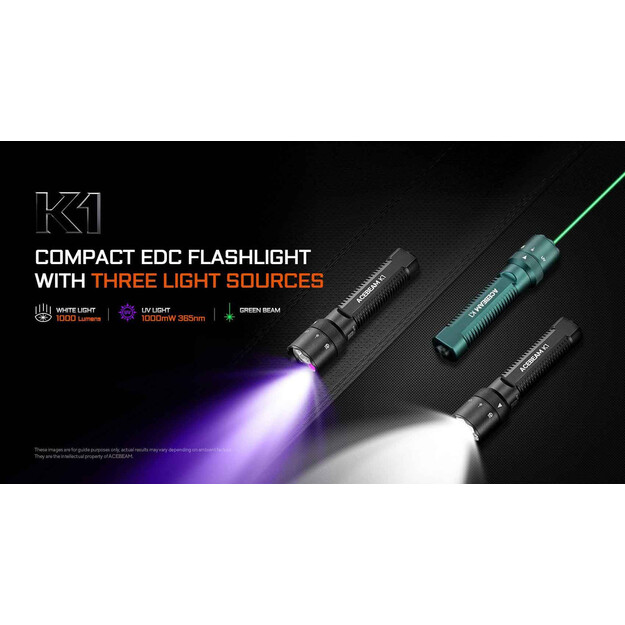 Acebeam K1 lukturis ar UV gaismu un lāzera rādītāju