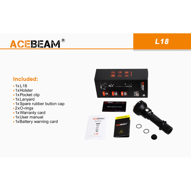 Acebeam L18 lukturis, 1500lm, 1000 metri