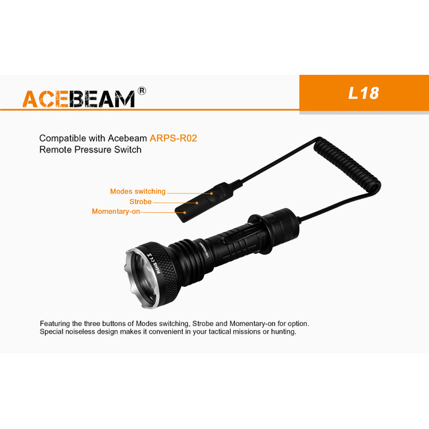 Acebeam L18 lukturis, 1500lm, 1000 metri