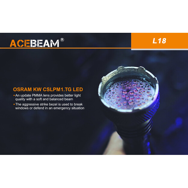 Acebeam L18 lukturis, 1500lm, 1000 metri