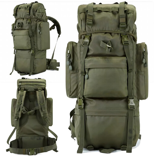Large Tactical Survival & Hiking Backpack 65L Khaki