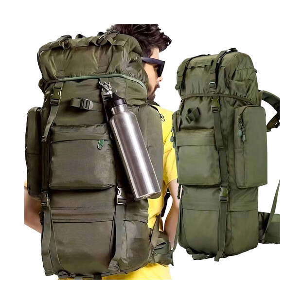 Large Tactical Survival & Hiking Backpack 65L Khaki