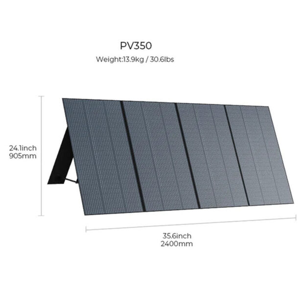 BLUETTI 350W Foldable Solar Panel 37.5V (OCV 46.5V) with MC4 Connectors
