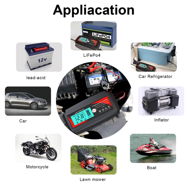 Fully Automatic Everpower 4 in 1 LCD charger for gel, AGM, Pb and LiFePO4