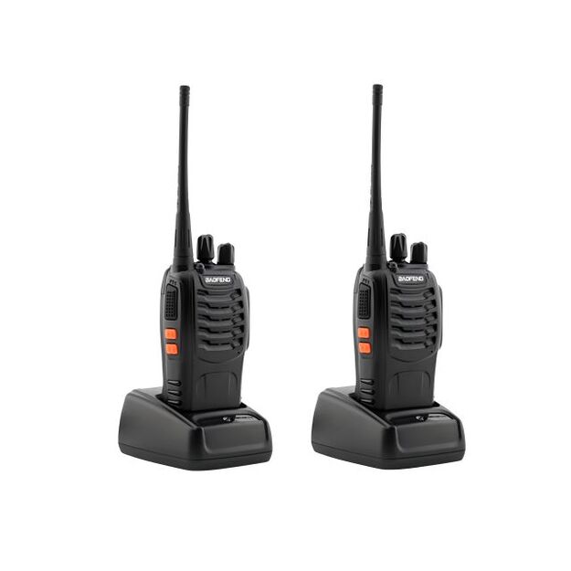 2x Baofeng BF-888S PMR rācijas komplekts ar austiņām, liela rādiusa