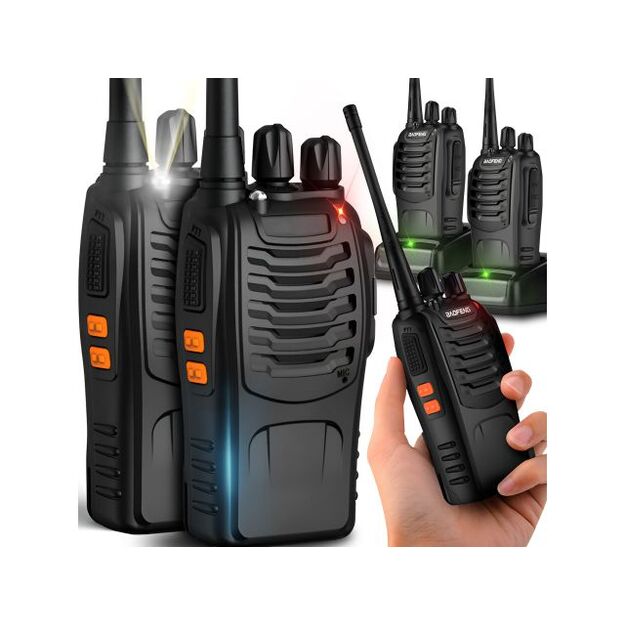 2x Baofeng BF-888S PMR rācijas komplekts ar austiņām, liela rādiusa