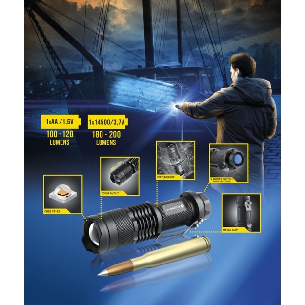 LED žibintuvėlis everActive FL-180  Bullet  CREE XP-E2 