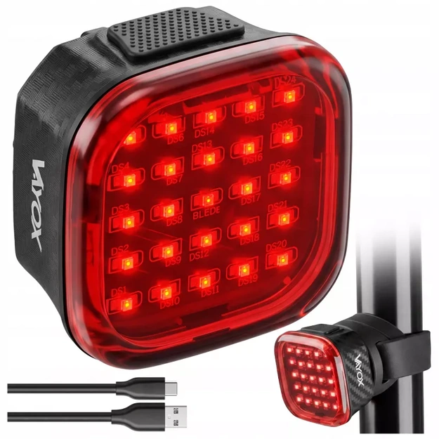 Vayox aizmugurējais velosipēda lukturis 500mAh 60lm IPX6 VAR60