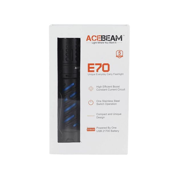 Acebeam E70 AL EDC lukturis, 6500k 4600lm