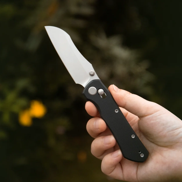 Geo Knife Komodo folding knife Stonewash M390 Blade, Black G10 GEO2509E