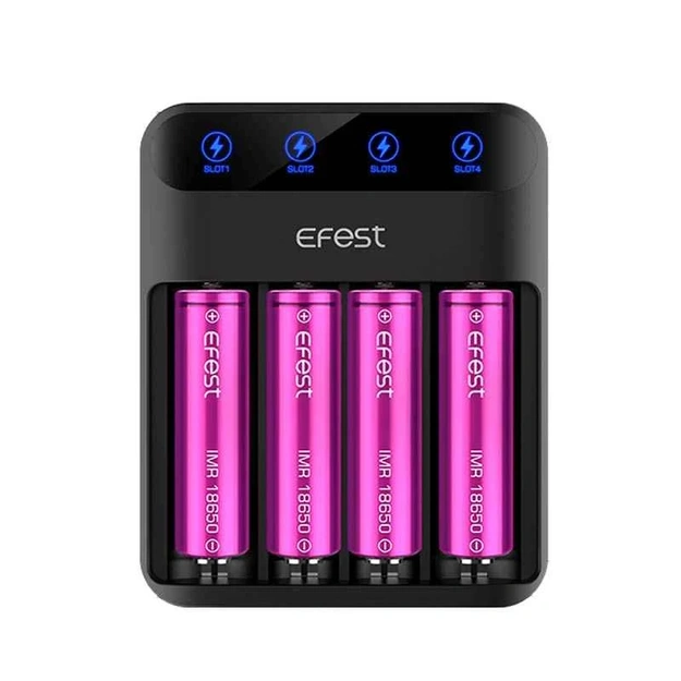 Efest Lush Q4 litija jonu akumulatoru ātrais lādētājs ar iebūvētu baro&scaron;anas avotu