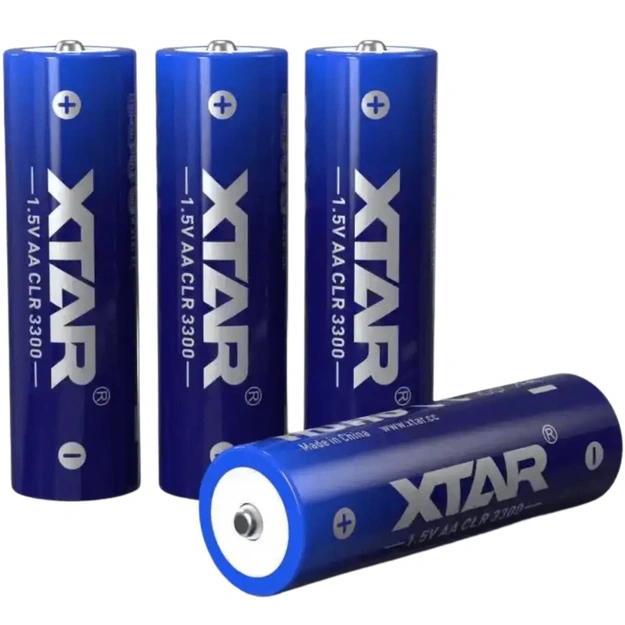 XTAR 1.5V AA CLR 3300 litija jonu uzlādējamais akumulators, 2000 mAh, 4 gab.