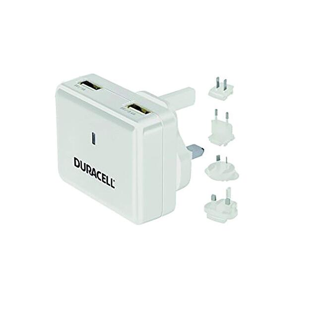 DURACELL DR6001W 2.4A + 1A Dual USB Travel Charger
