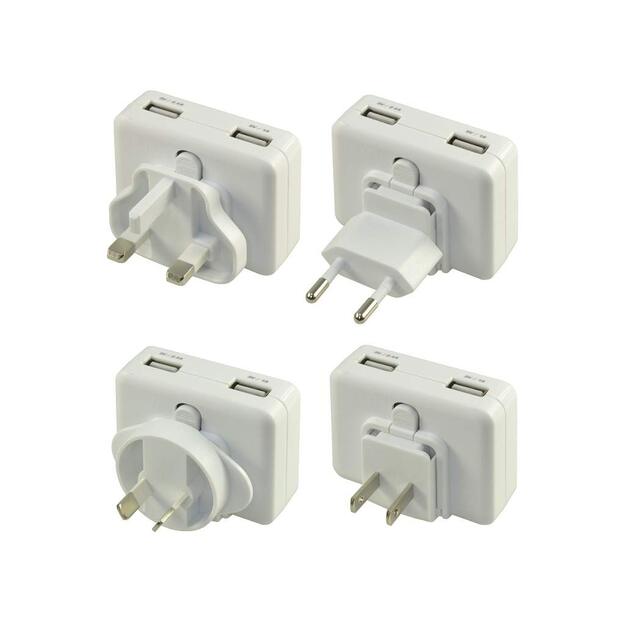 DURACELL DR6001W 2.4A + 1A Dual USB ceļojumu lādētājs