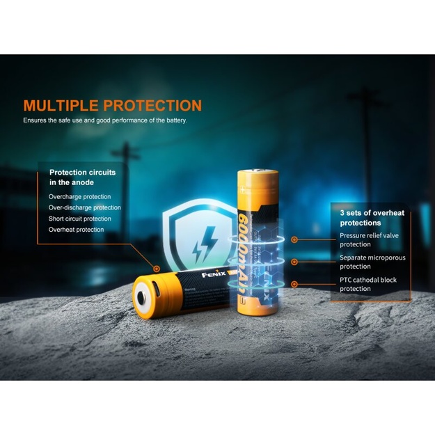 Fenix ARB-L21-6000B Li-Ion USB uzlādējama 21700 baterija