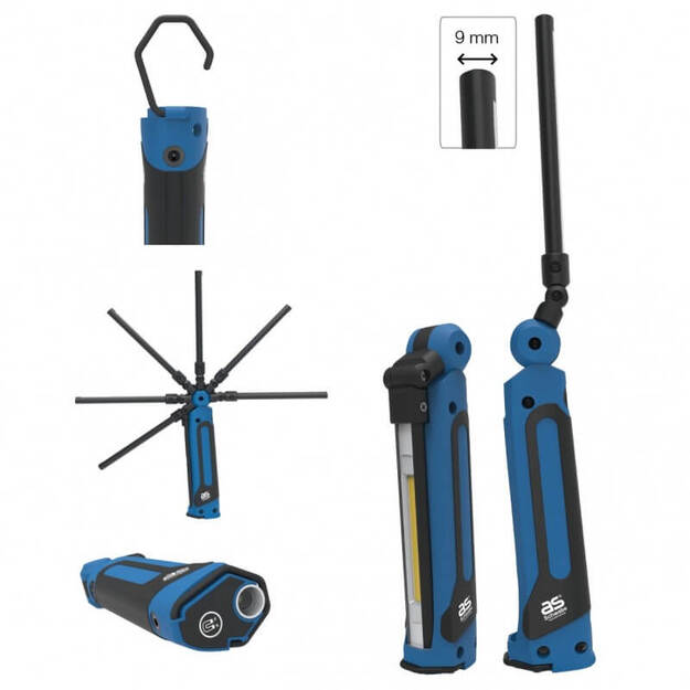 AS-SCHWABE uzlādējams prožektors EVO 8 3W + 1W COB LED