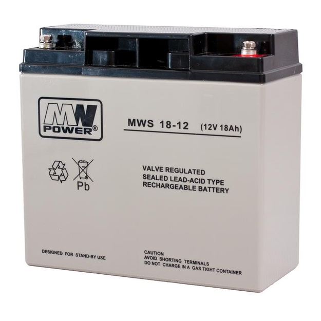MWpower &scaron;vino rūg&scaron;tinis 12V 18Ah M5(T13) AGM akumuliatorius