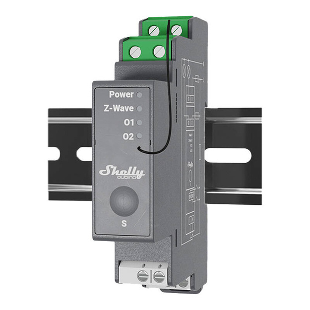 Shelly Qubino Pro 2 DIN rail Relay, 2-channel, Z-Wave