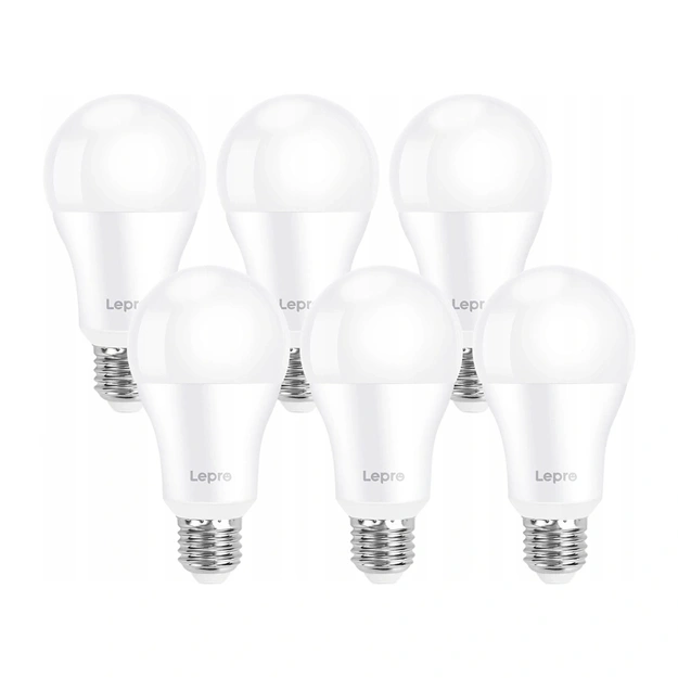 LEPRO 100080-DW-EU-6 LED Bulb, E27, A60, 13W (100W), 1521 lm, 6500K, 180&deg;, 6-pack