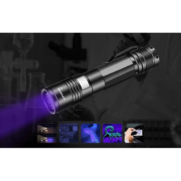 UV rokas kabatas lukturītis Superfire A5, 365NM