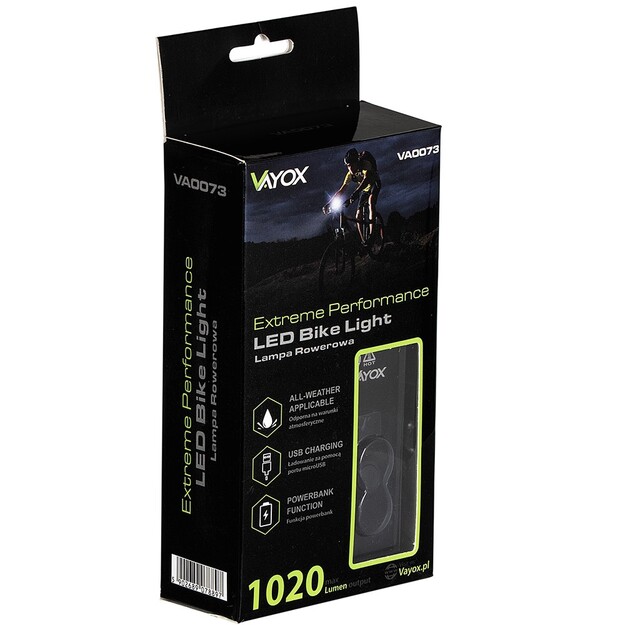 Vayox bike light 5x XML 1020lm + powerbank VA0073