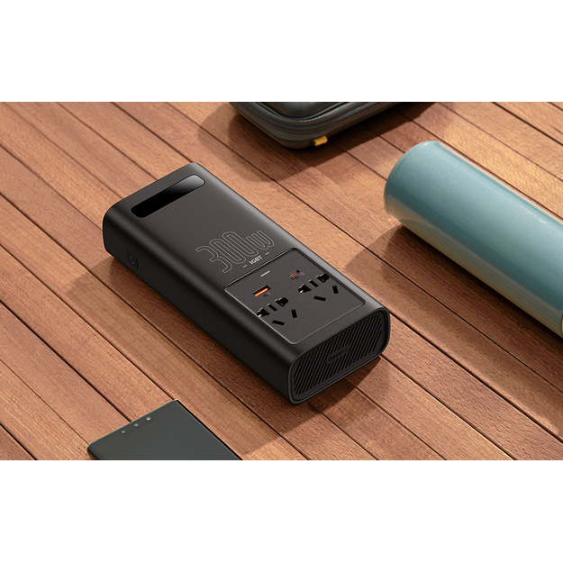 IGBT Invertora pārveidotājs 300W 220V CN/EU, Baseus, melns